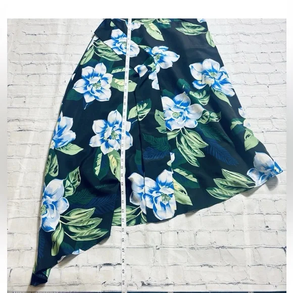 Banana Republic Floral Tropical Asymmetrical Faux Wrap Midi Dress Size 6 - Picture 11 of 12